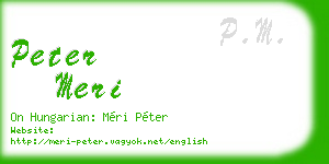 peter meri business card